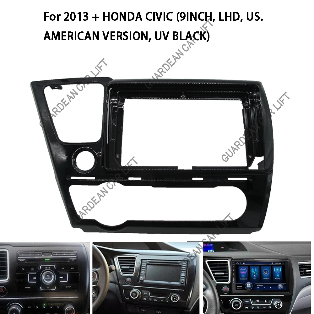 

9 Inch Android Car Radio Fascias For HONDA Civic LHD 2013+ Stereo Player Frame 2DIN Head Unit Dash Panel Installation Trim