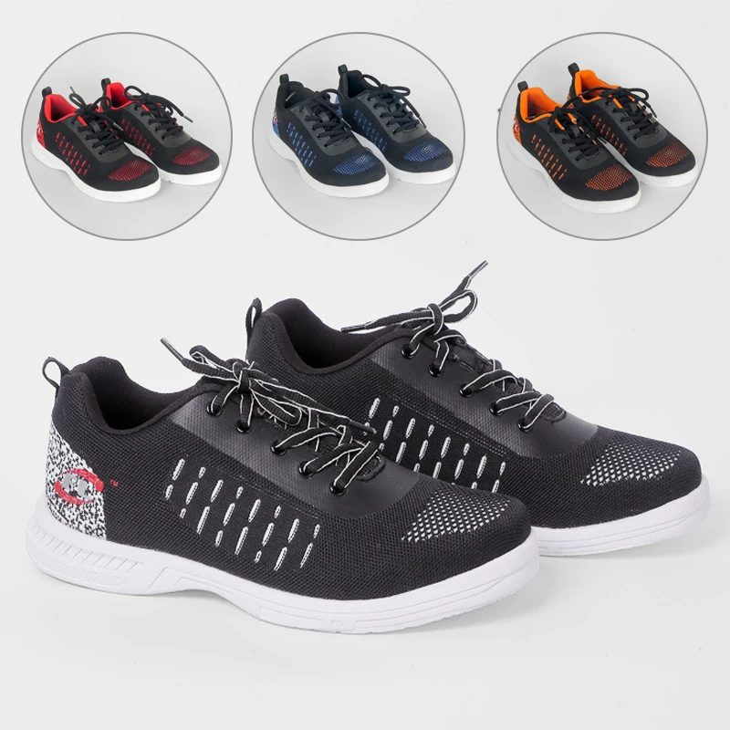 

Women Men Breathable Weave Bowling Shoes Unisex Skidproof Indoor Sneakers Beginner Lace-up Athletic Shoes Training Footwear