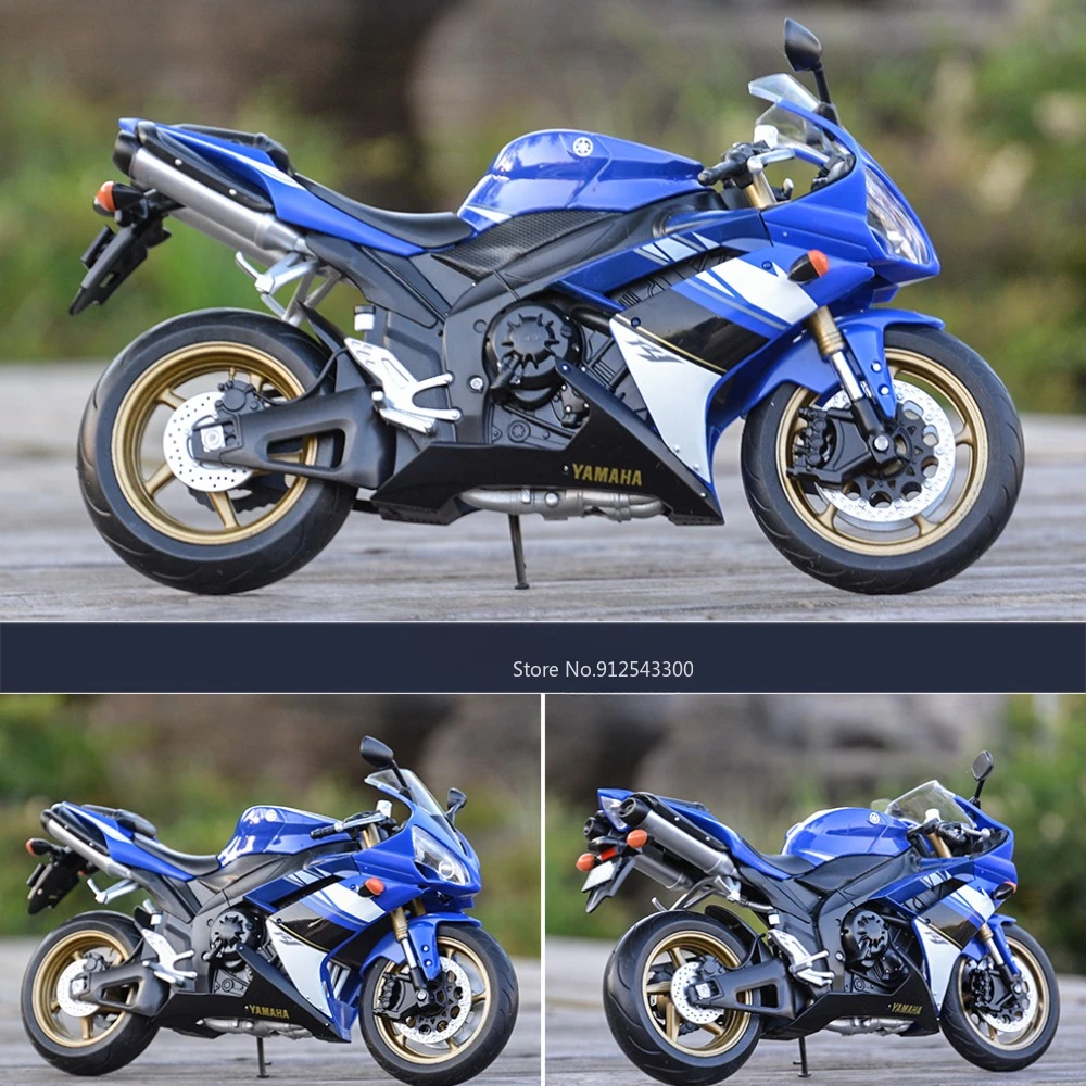 WELLY 1/10 YAMAHA YZF-R1 Motorcycle Model Toy Alloy Diecast Simulate Scale Motorcycle Model Toy for Boy Birthday Collection Gift