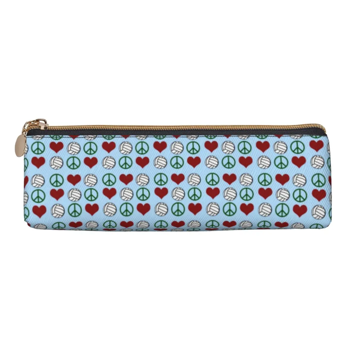 Peace Love Pencil Case Red Heart Print Girls Boys Kawaii Pen Box Design Back To School Pencil Cases Stationery Birthday Gift