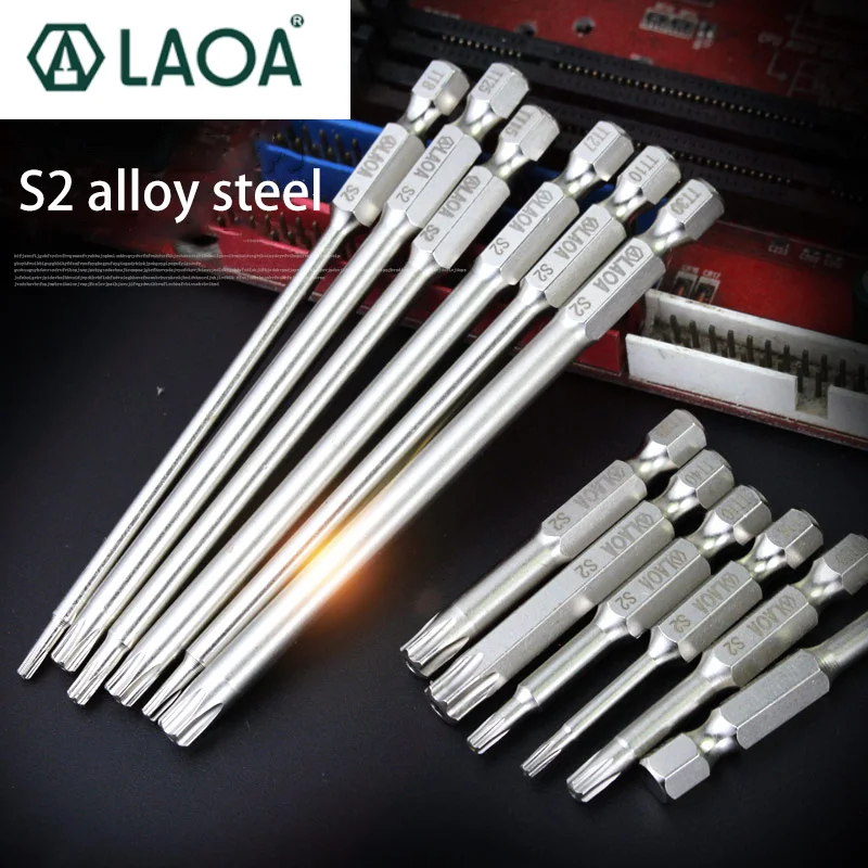 LAOA S2 Pneumatic DRILL BITS Electric Screwdriver Wind Batch Head Strong Magnetic Hexagonal Plum Blossom  Tsui