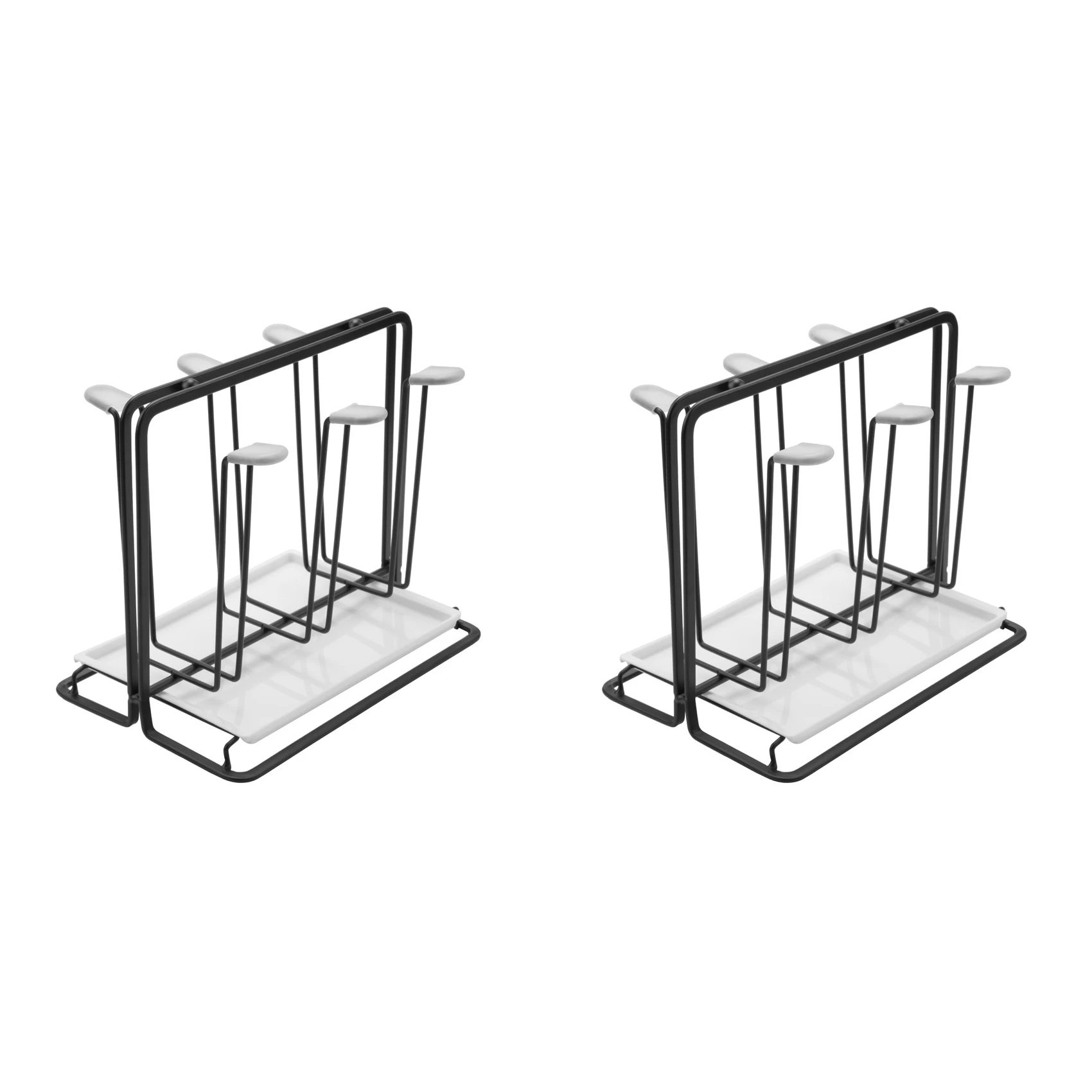 

2X 6 Bottle Dish Drainer Metal Bottle Holder, Drip Rack For Vessels With Drip Tray, For Sodastream,Air Up,Avent,-A68E