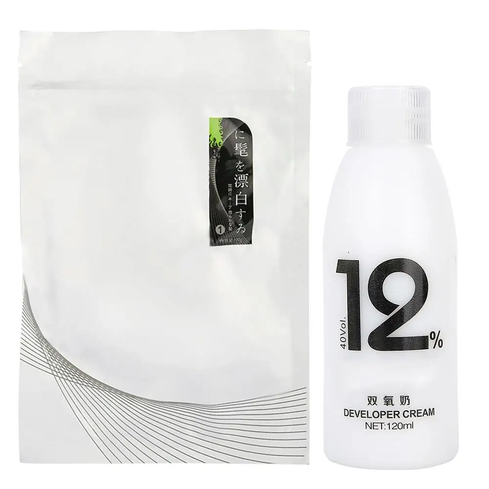 

Salon Hair Dye Kit 100g - Lightening Bleaching Powder & Hair Whitening Cream - Hair Color Dioxygen Milk - Hair Styling Tool