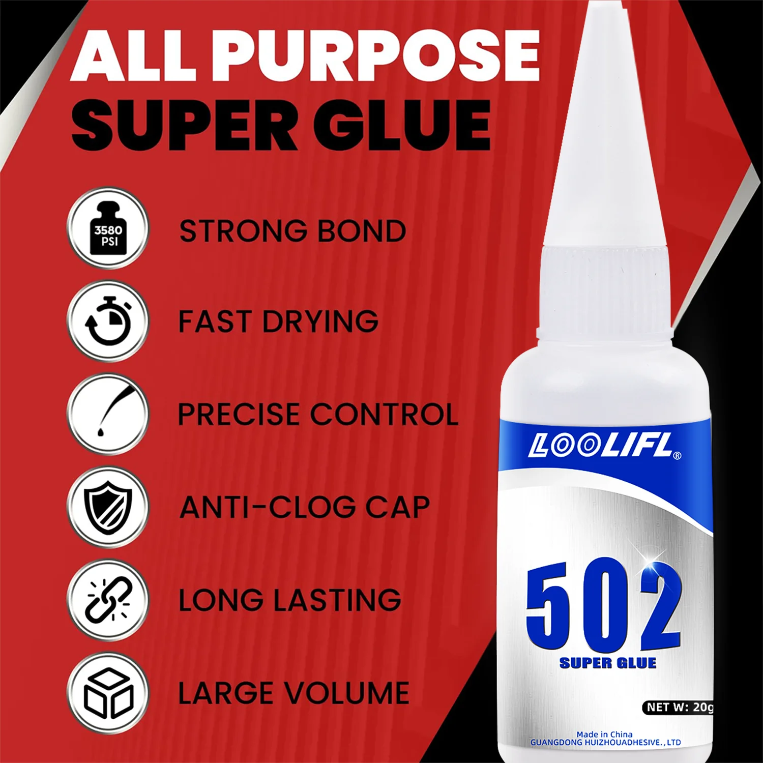 1-10Pcs 502 Super Adhesive Multi-Functional Adhesive, Used for Metal, Plastic, Daily Maintenance, DIY Small-Scale Process Repairs 20g