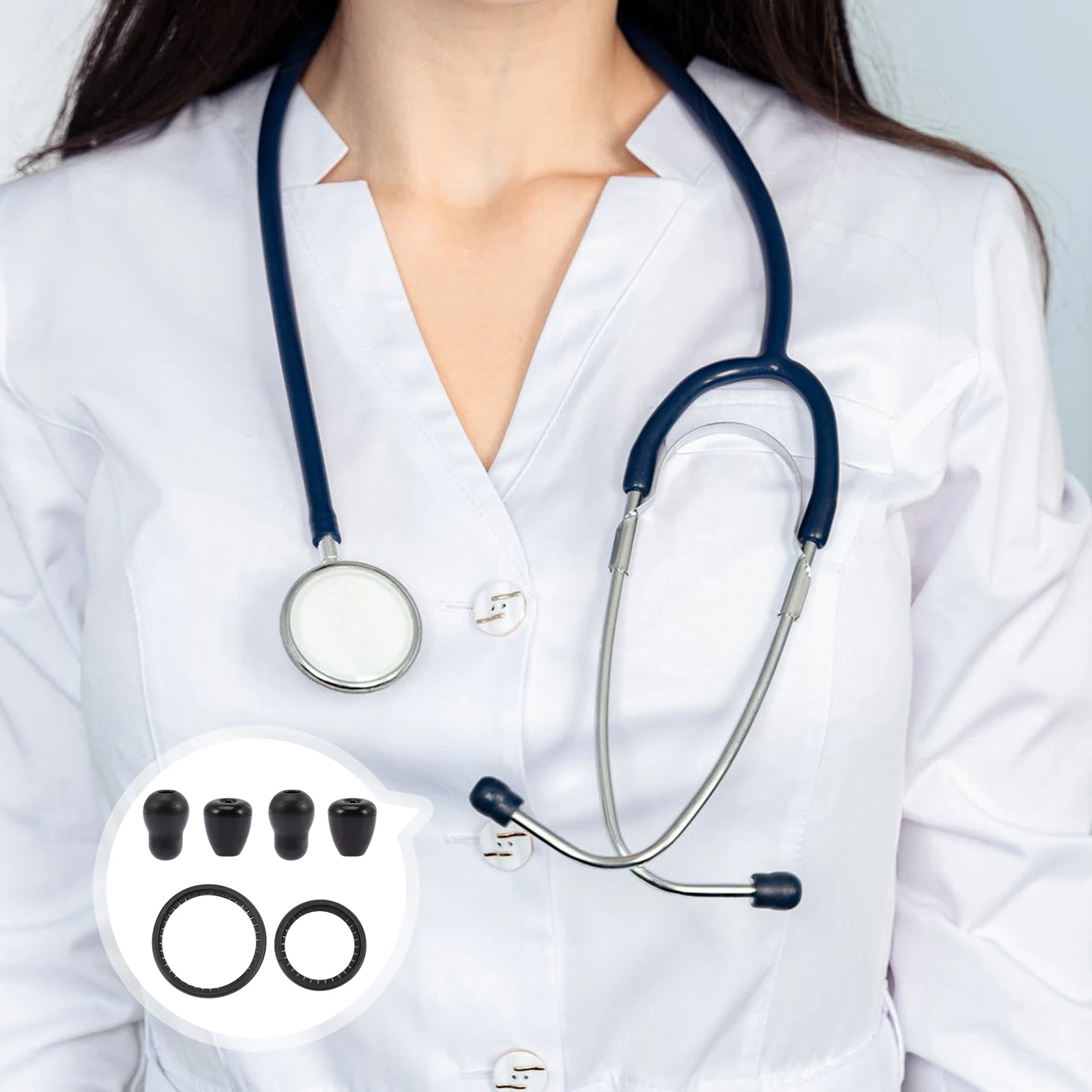 Stethoscope Earplug Set Spare Accessories Cover Diaphragm Replacement Earbud Parts