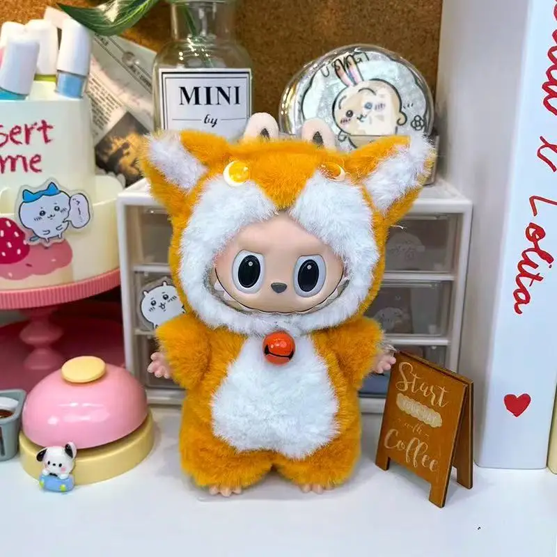 Adorabile abbigliamento per bambola Labubu da 17 cm - Serie animali: Orso fragola, Ape, Pinguino, Panda, Ali |   Kawaii e perfetto per regalare