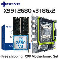 SOYO X99 Gaming Motherboard Set with Intel Xeon E5 2680 V3 CPU & DDR4 8Gx2 2133MHz RAM M.2 Computer components Mainboard