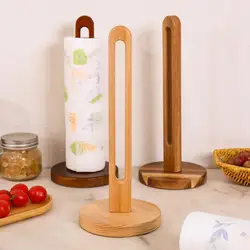 목재 종이 타월 거치대, 안정적인 베이스 습기 방지 변기 종이 디펜서, 미끄럼 방지 주방 롤 종이 거치대 보관 랙