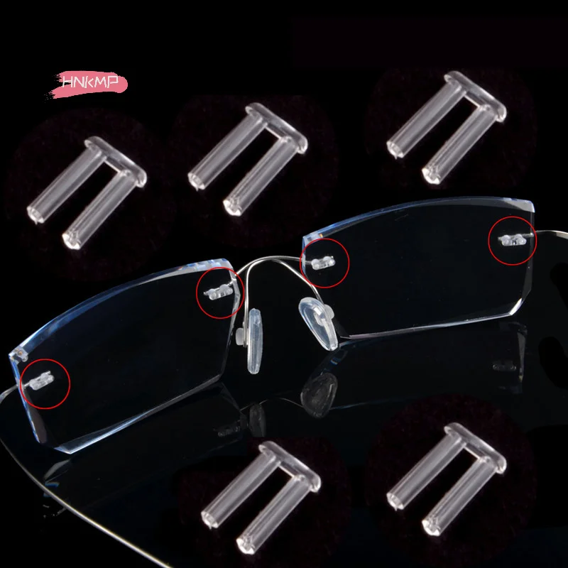 100Pcs Rimless Glasses Double Rubber Plug Lock Buckle 7mm/2.2mm Length Prescription Glass Accessories Equipment