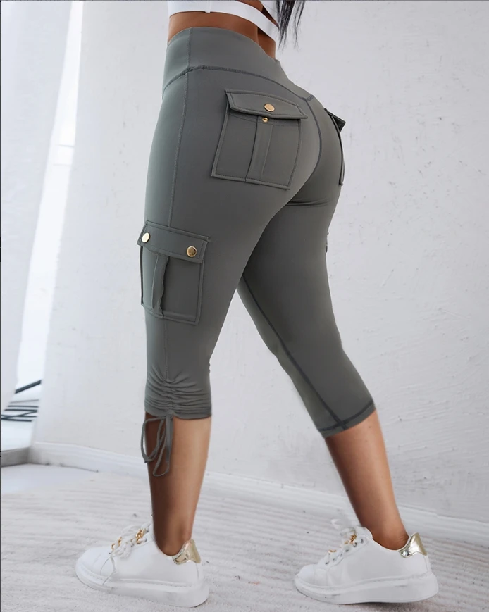 

Drawstring pants with multiple pockets and tight fitting work pants