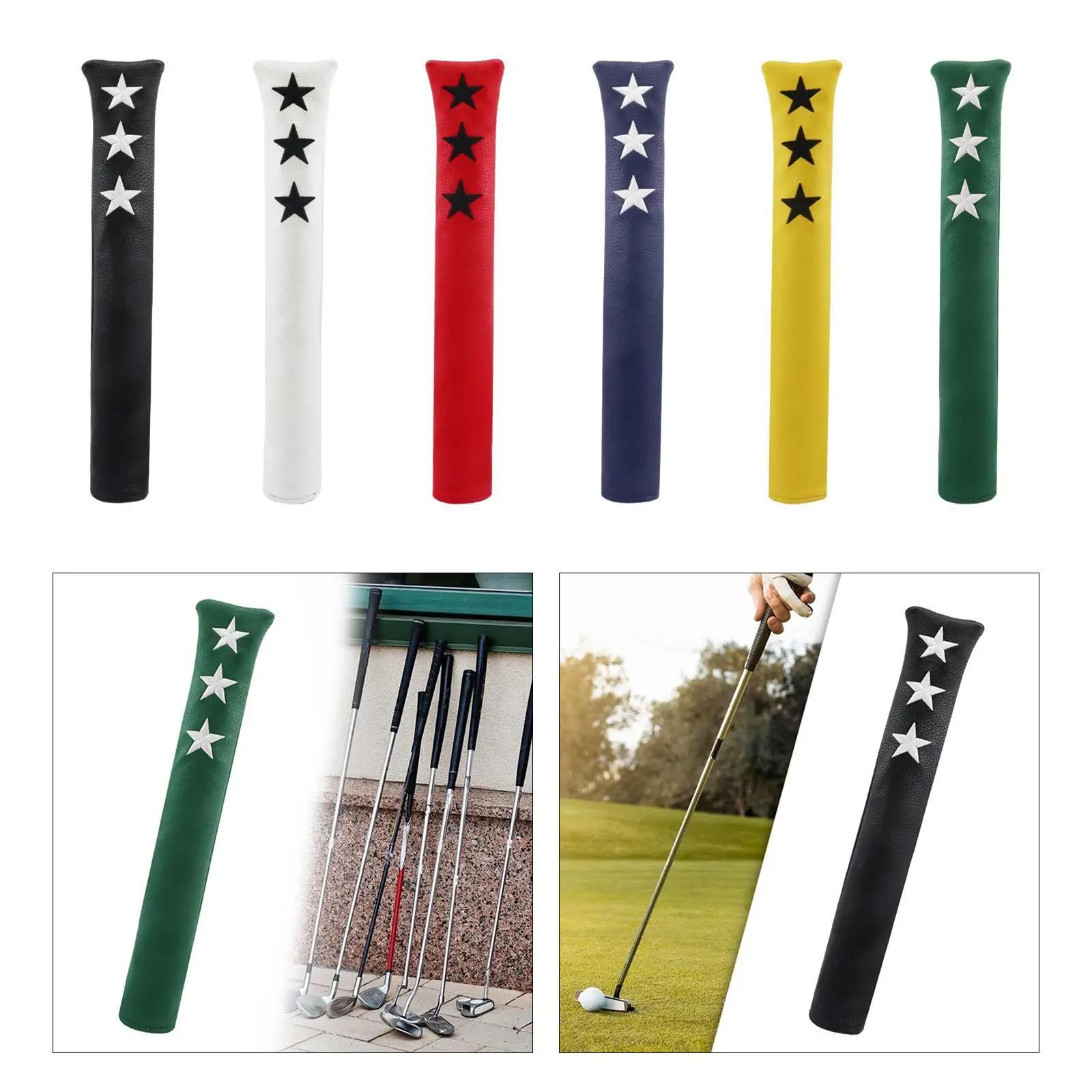 Golf Alignment Stick ป้องกันกรณีนักกอล์ฟ PU หนังกันน้ําอุปกรณ์ Club Cover Premium Golf ตัวบ่งชี้ผู้ถือ Rod