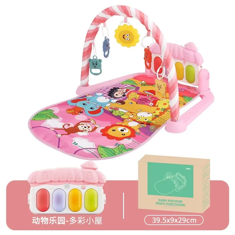 Alfombra de suelo con marco de Fitness para bebé recién nacido, manta de Piano para gatear, alfombrilla de juego para niños con Pedal, estante para gatear, alfombra de juego infantil, regalos