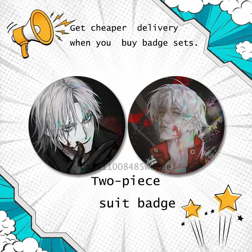 D-DMC Dante D-Devil M-May Cry Brooches for Backpack Accessories25,32,44,58,75mm Round Enamel Pins