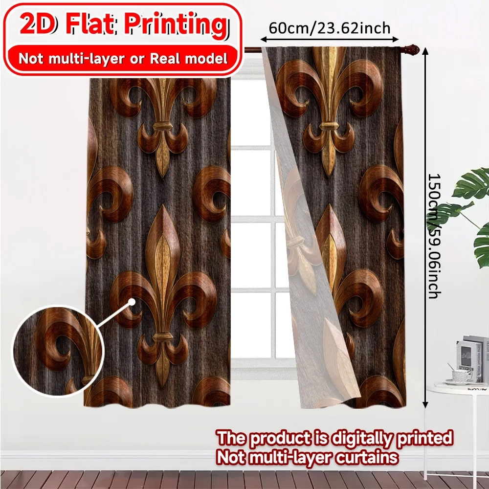 2D Flat Printing,2pcs Gothic Sanctuary Modern Curtain Modern Semi-Sheer Curtains Decorations For Home Use for Living Room,
