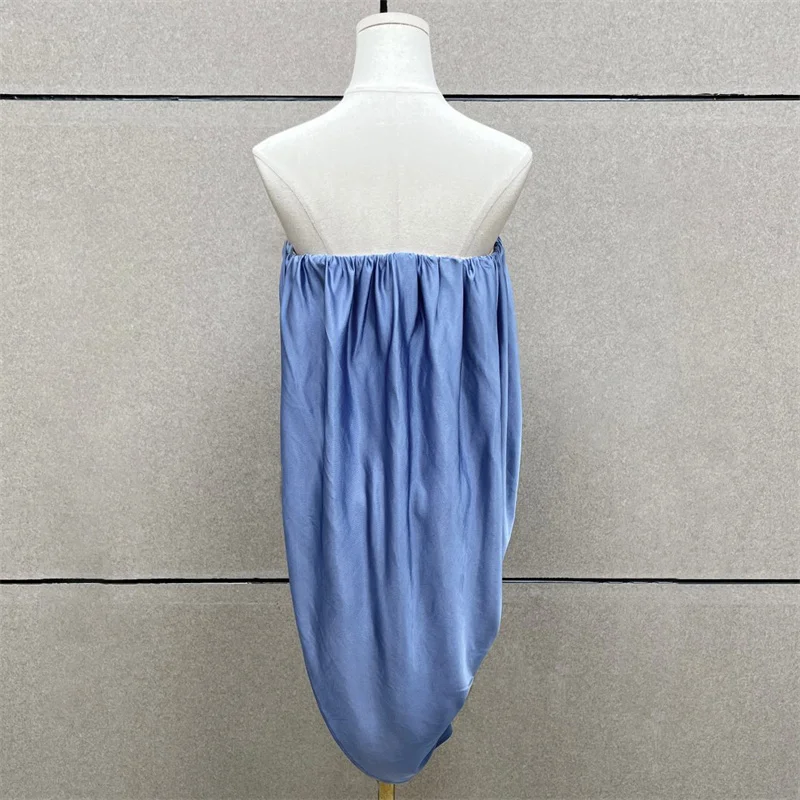 Chaleco de mujer 2026 primavera nuevo asimétrico ajustado top sin mangas Sexy sin espalda camiseta sin mangas plisada pecho abrazando top tops de mujer