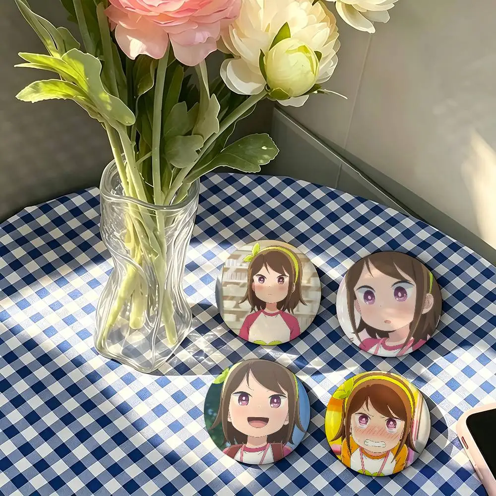 1pc Futaba Aharen-san Wa Hakarenai Cartoon Style Badge Brooches On Backpack Decoration Round Enamel Pins For Accessorys
