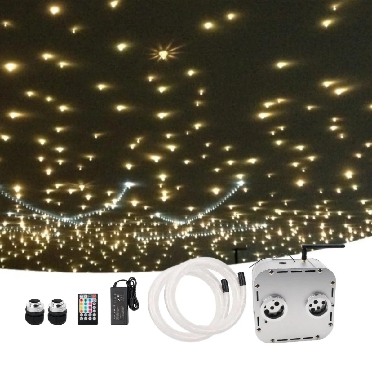 Music Control Starry Ceiling Roof Light Kit 32W Dual RGBW Ceiling Starlight Kit