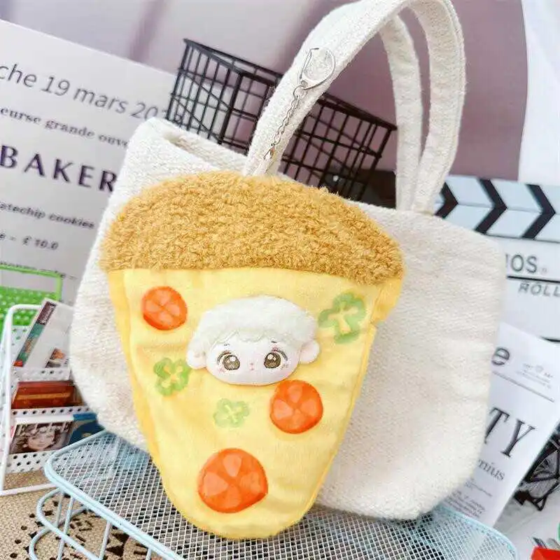 10cm kreslený rajče pizzu kabát čepice klíčenka přívěsek kawaii panenka oblečení DIY šaty nahoře modla panenka oblečení čepice příslušenství brašna dekorace