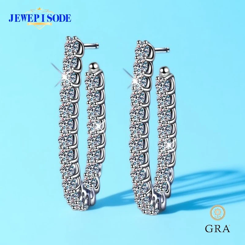 

JEWEPISODE 1.76ct D Color Moissanite Earrings 925 Sterling Sliver Plated 18k White Gold Stud Earring for Women Wedding Jewelry