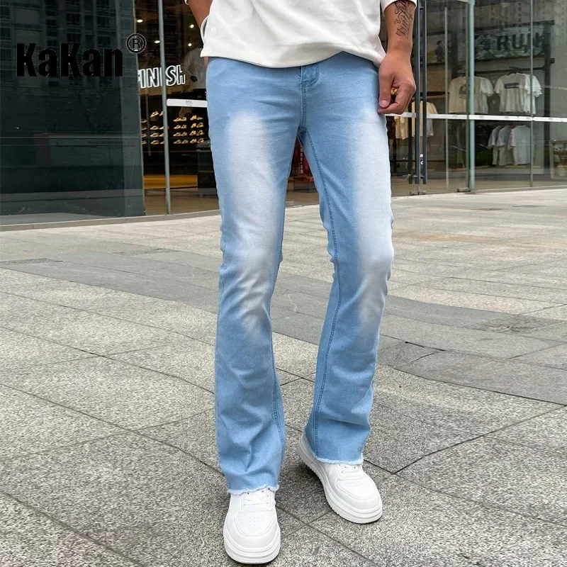 

Kakan - High Quality European and American Men's Stretch Tight Small Horn Jeans Blue Light Blue Black Jeans