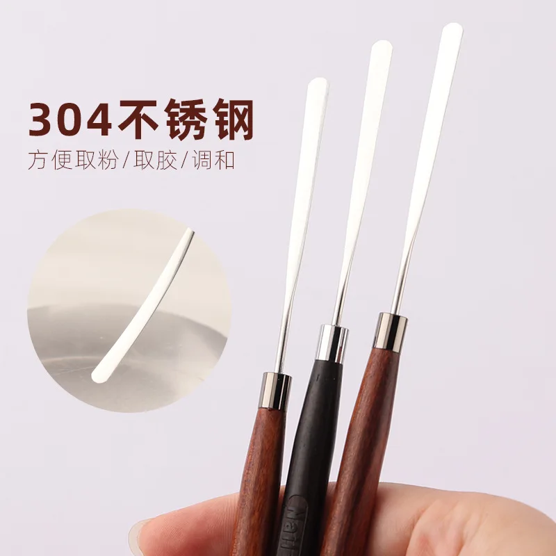 100Pcs Nail Glue Stick Japanese Rosewood Stainless Teel Nail Golish Glue Stick Phototherapy Glue Stick