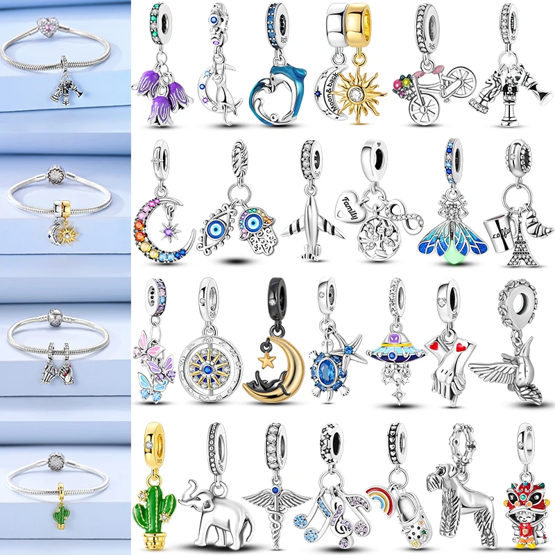 

2026 Charms Plata De Ley 925 Graduation Season Buckle Devil Eyes Infinity Eternal Symbol Avocado Original Fits Women DIY Jewelry