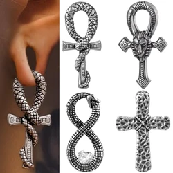 1PC Copper Eight- shape&T-Shape Cross Snake Ear Weights Hangers Expanders Stretched Gauges Ear Plugs Tunnels Piercing Jewelry