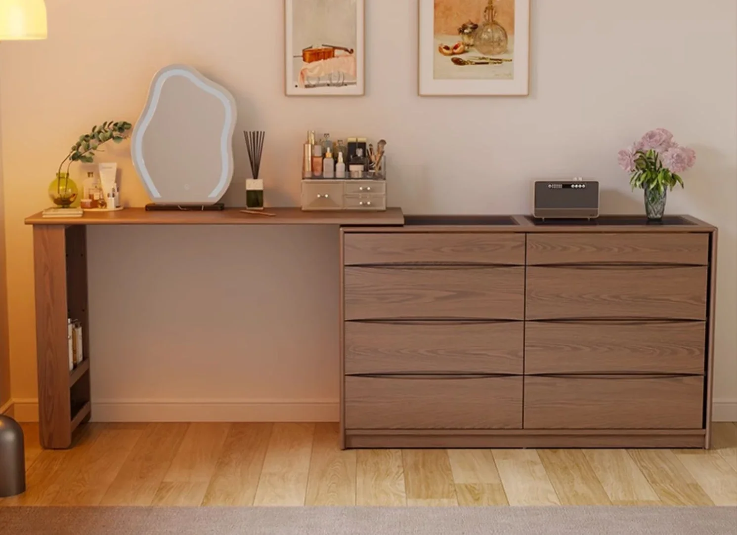 

FG10Chest of Drawers Dresser Integrated Bedroom Modern Minimalist Makeup Table Tailstock Storage Cabinet