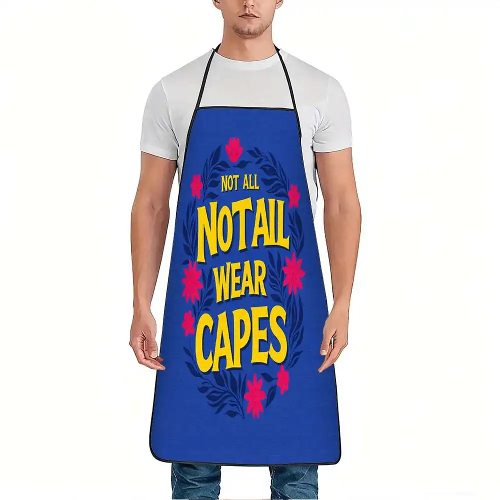 1pc Not Every Hero Wears a Cape Floral Design Apron, Sturdy And Easy to Clean, Adjustable Waist, Made of Polyester, Suitable for