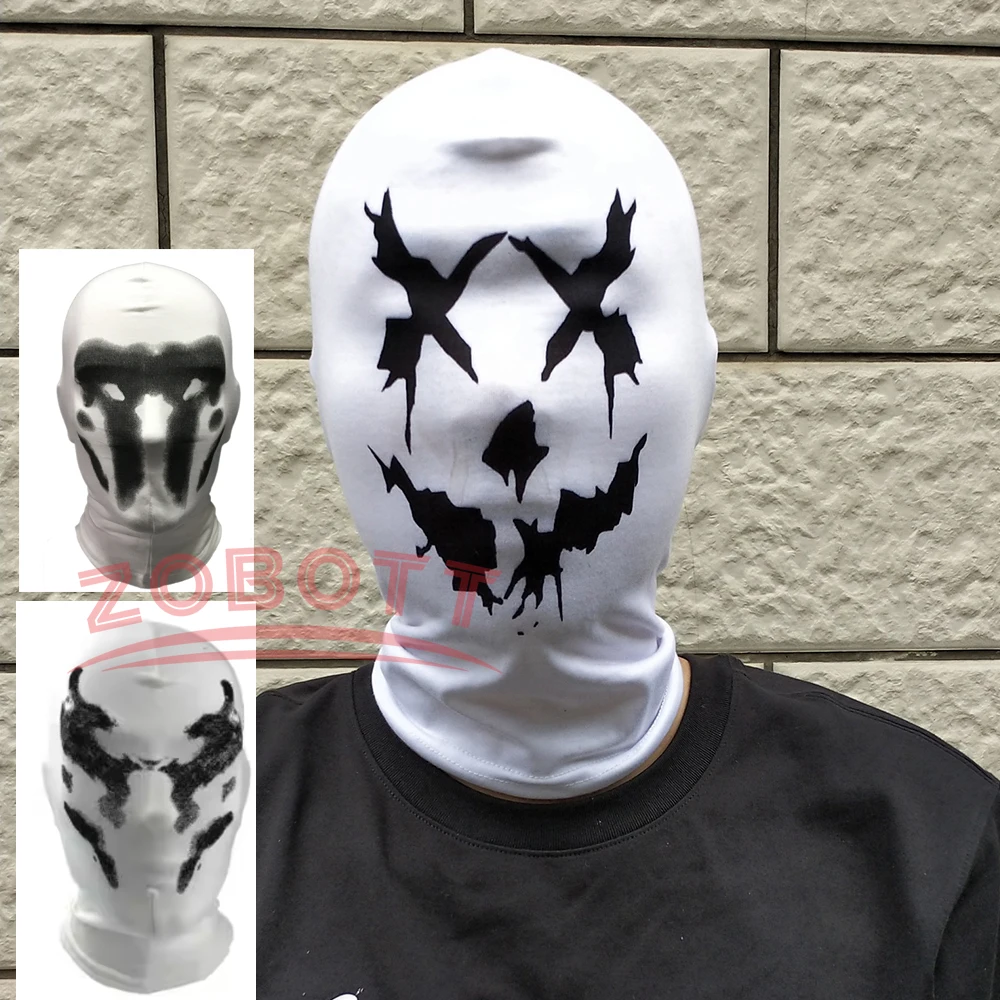 

American TV Watchmen Cosplay Rorschach Walter Kovacs Masks Headgear Printing Full Face Mask Halloween Cosplay Accessories Props