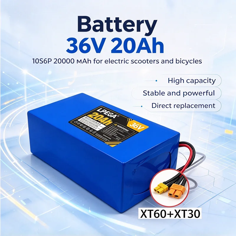 36V 20Ah 10S6P Li-ion Battery Pack 20000mAh for Electric Scooter Electric Bike