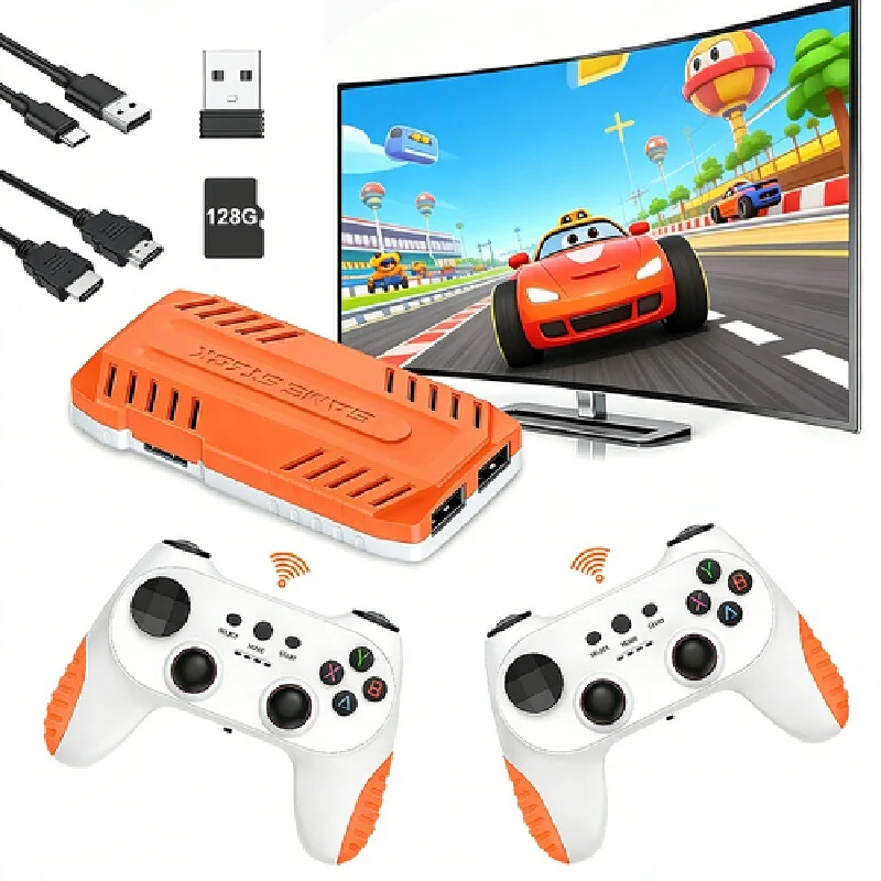 Controle X10 Pro Wireless Retro Video Game Player 128g Hd Tv Output Dual Controllers Two‑Player Portable For Home Gaming Device