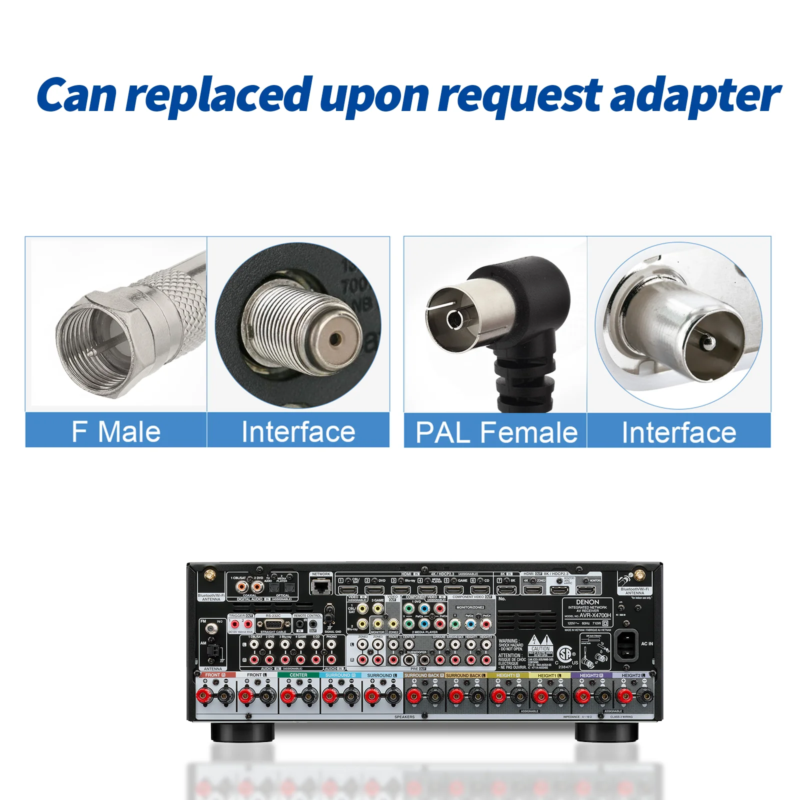 Superbat FM Dipole Indoor Antenna 75 ohm PAL Connector Push On Female for HiFi AM/FM Radio Yamaha Oenon Bose Sherwood Marantz