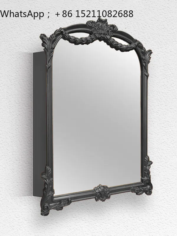 LLY retro bathroom makeup mirror desktop carved tabletop vanity mirror fireplace decorative mirror wall hanging