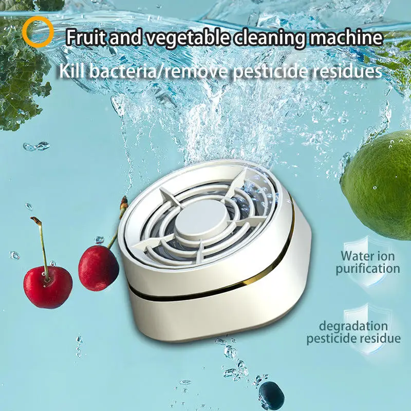 201A Wireless Charging Rotating Eco-friendly Plastic Fruit Vegetable Washer with Bacteria Removal Pesticide Residue Removal