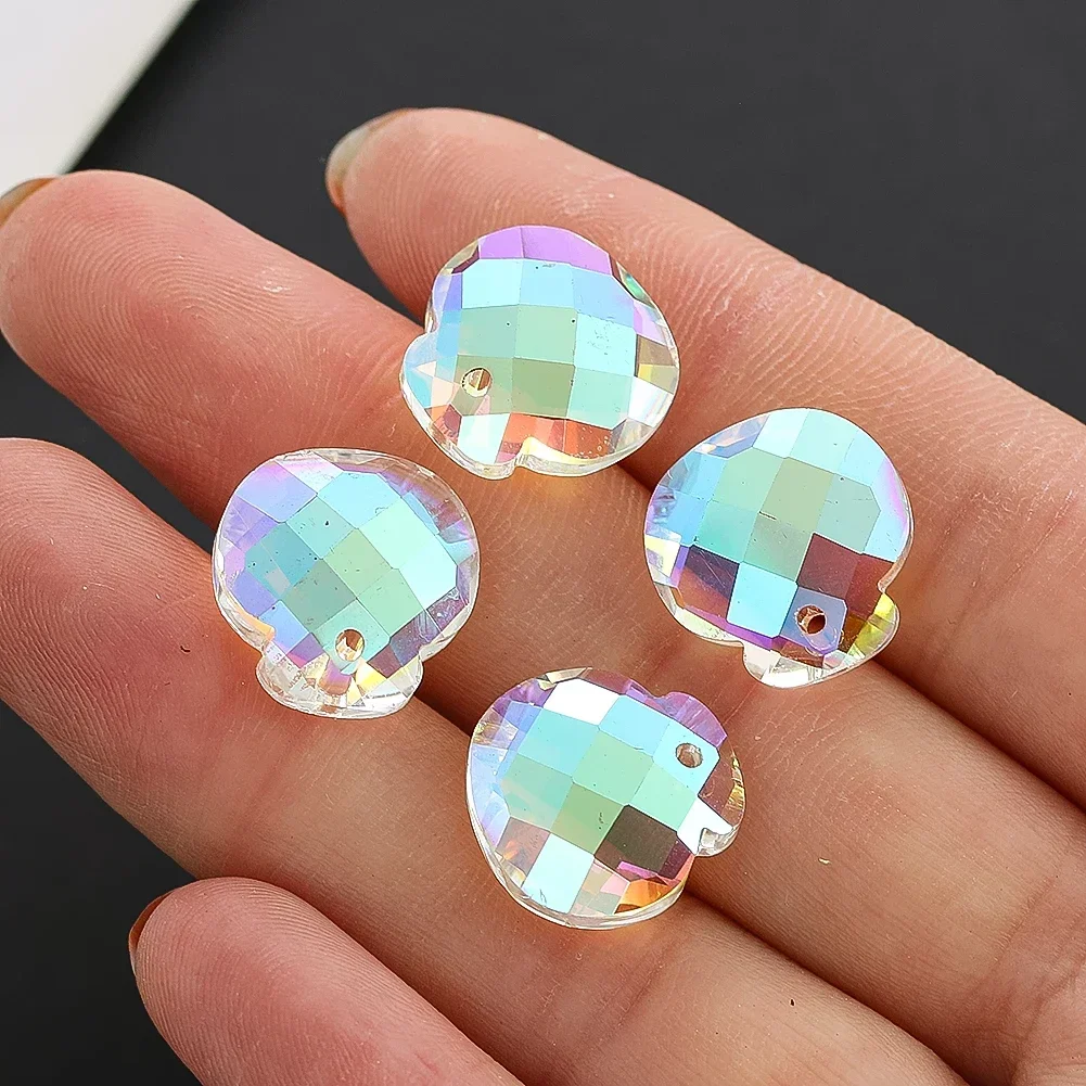 Suncatcher AB Colored Crystal Jewelry Pendant Hairpin Costume Earrings Necklace Pendant DIY Bulk Beads Handmade Accessories 5pcs