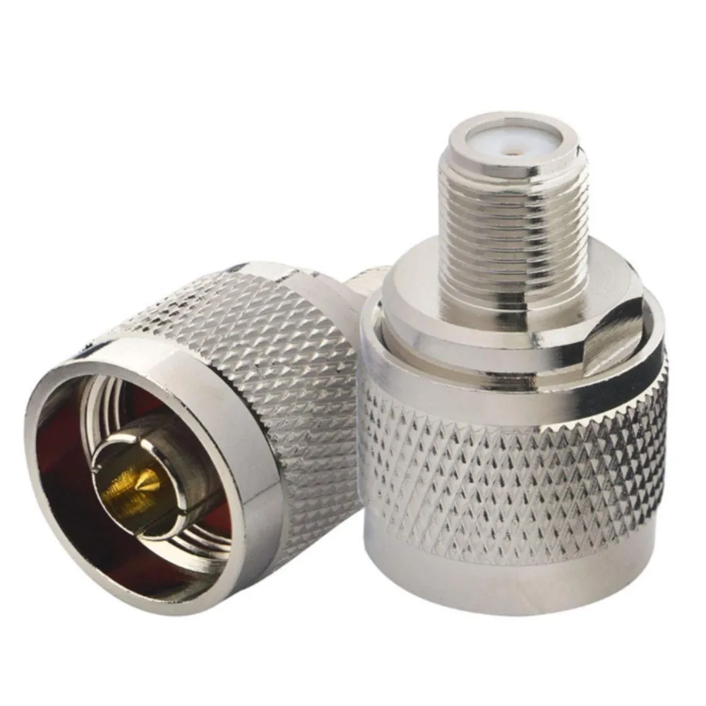2pcs/Set N to F Coaxial Connector N Male to Female RF Coaxial Adapter N Type (Plug) to F Type (Jack) for Antenna/Analyzer/Router
