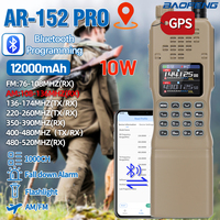 New BAOFENG AR-152 PRO GPS Walkie Talkie Am/FM 10W 12000mAh Tri-power Tactial Ham Radio