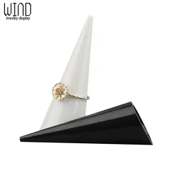 Portable Acrylic Finger Cone Model Ring Storage And Carrying Stand Rack Holder Counter Top Mini Jewelry Display Show Case Shelf