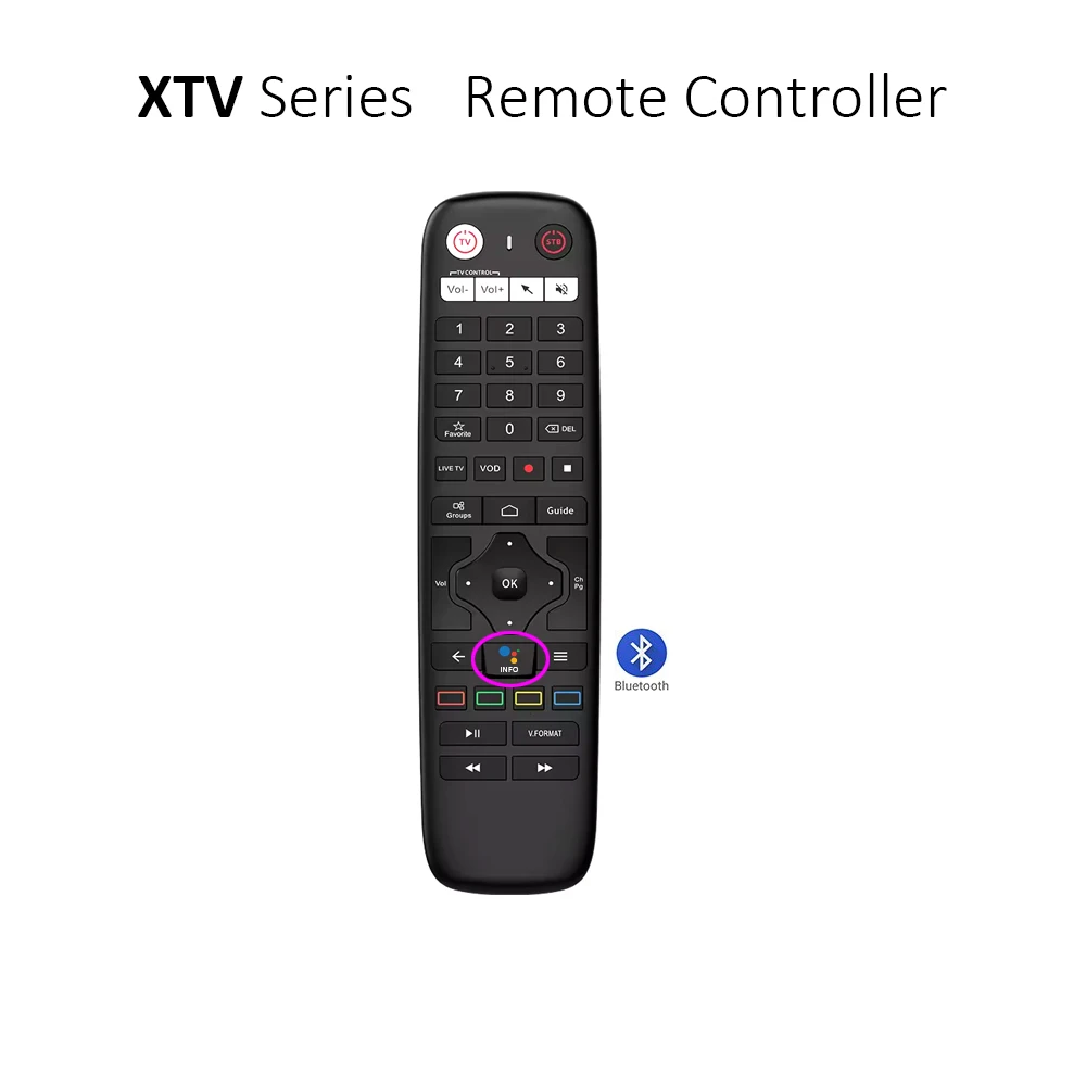 وحدة تحكم عن بعد XTV BlueTooth تنطبق على صندوق التلفزيون XTVSE2 XTVDUO XTVAIR الأصلي XTVRCU BT RCU