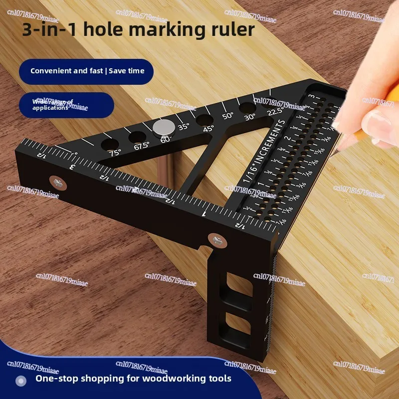 Newly Upgraded Triangular Hole Ruler Woodworking Scribing Ruler