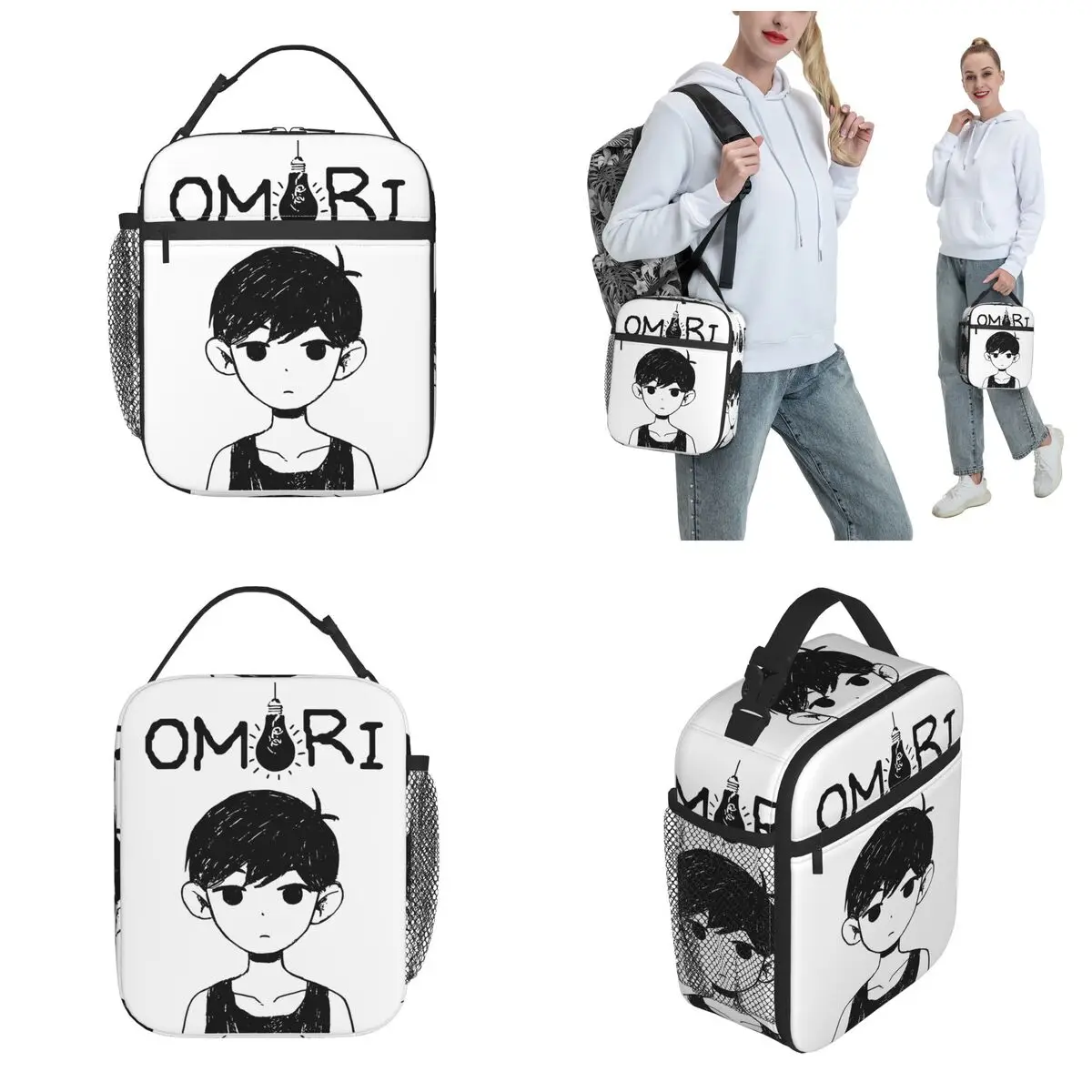 Omori Merch Omori Cartoon Game Accessories Insulated Lunch Bags For Office Food Box Portable Cooler Thermal Lunch Boxes