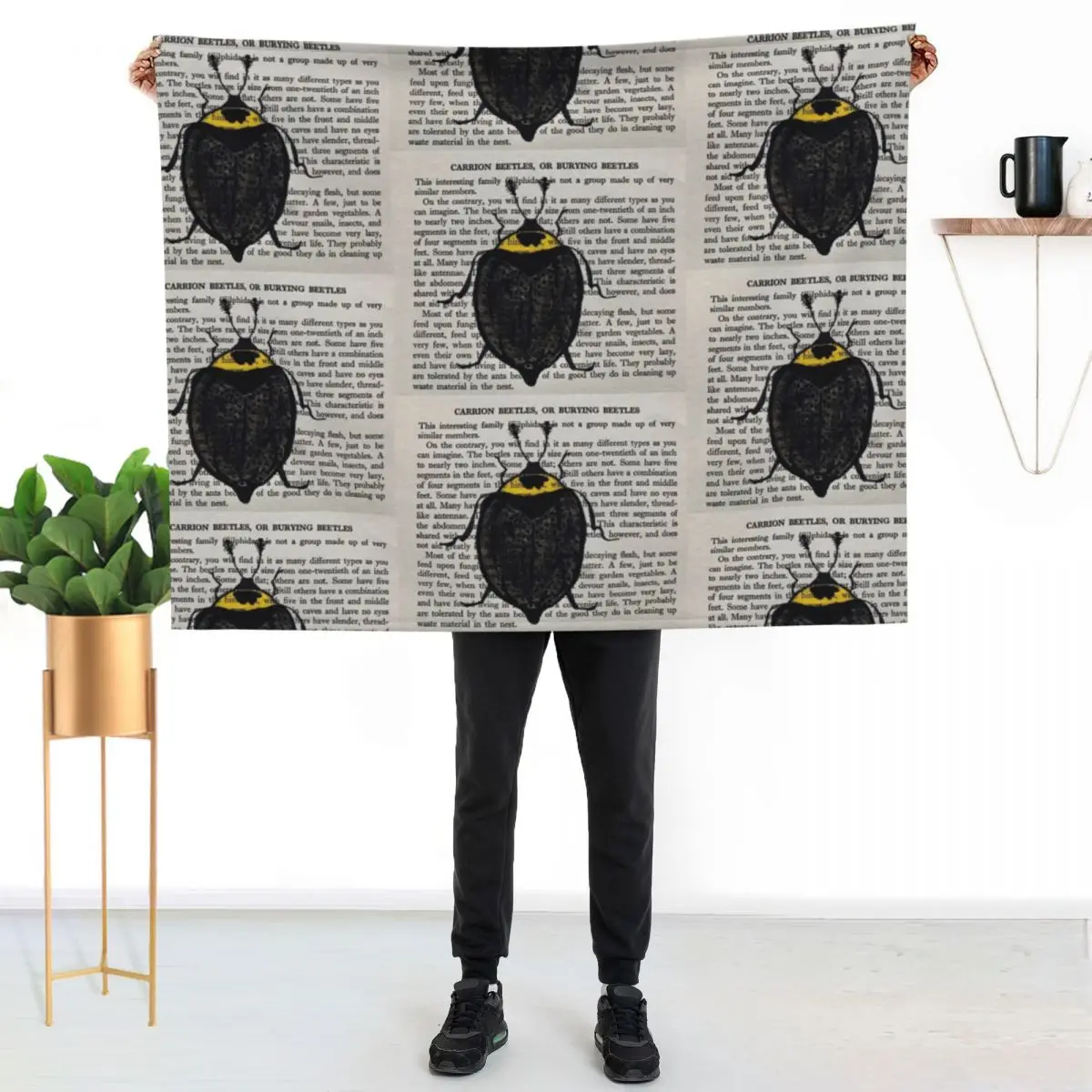 Carrion Beetle Throw Blanket Heavy Plush Vintage Plaid on the sofa funny gift for babies Blankets