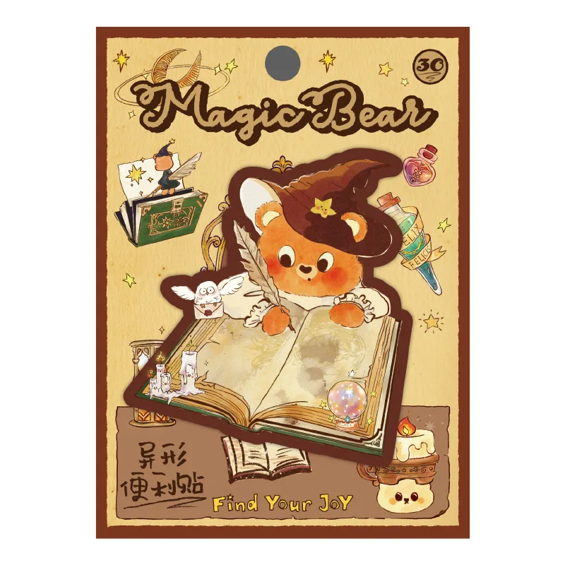 8 pezzi di serie Magic Bear Sticky Note Simpatico orso appiccicoso Libro di convenienza per l'annormalità degli studenti