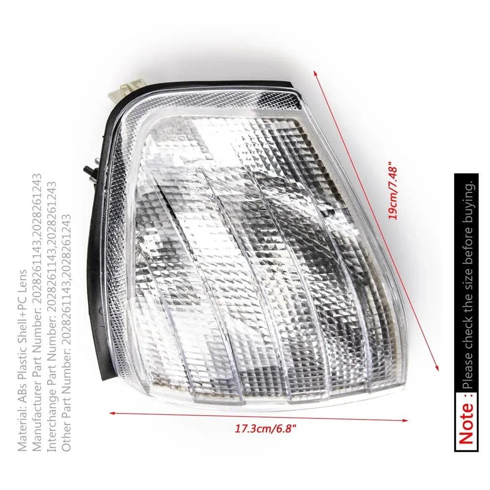 

​Left/Right Corner Lights Turn Signal Lamps For Mercedes Benz C Class W202 1994-2000 2028261143 2028261243