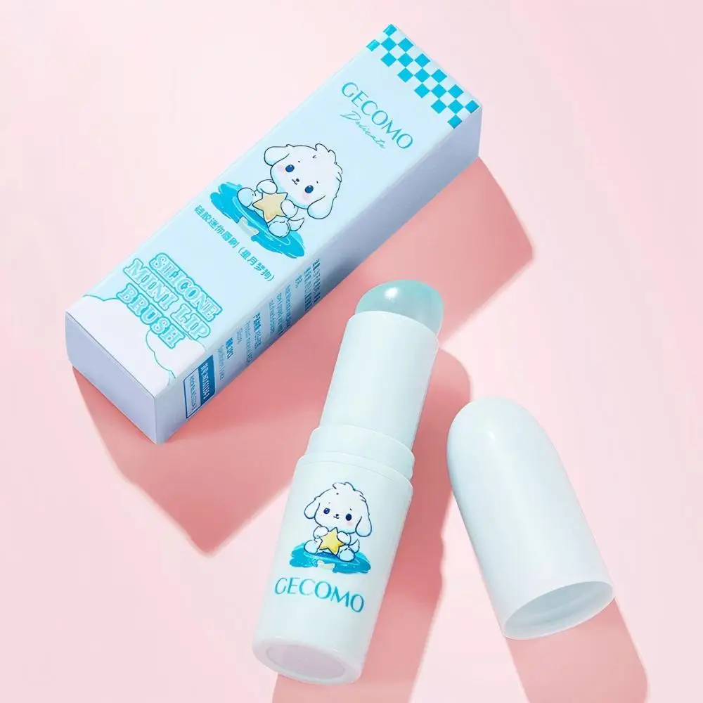 Mini pennello per labbra in silicone per colorare il rossetto per sbavature delle labbra, facile da pulire con strumenti per il trucco delle labbra con una salvietta