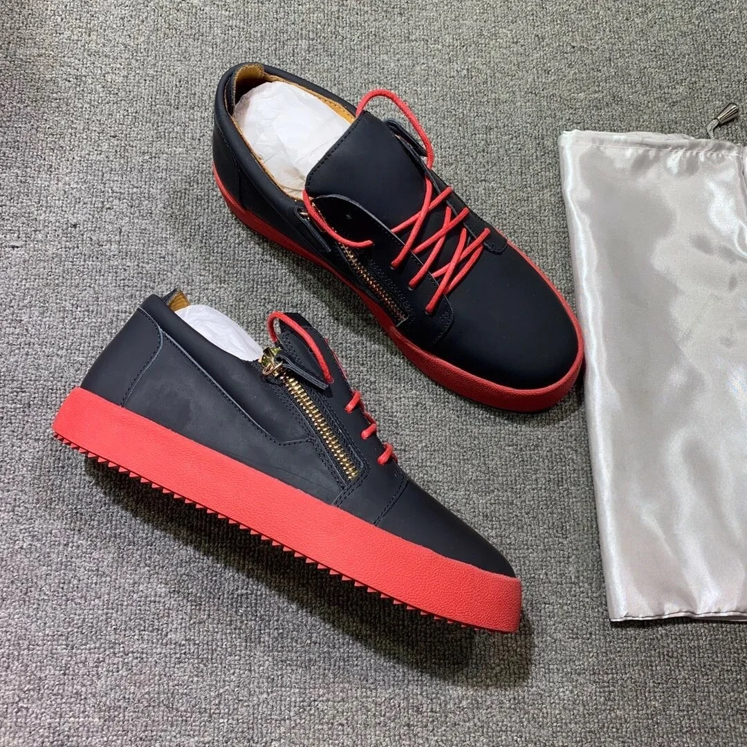 

Top Hight Quality Casual Sneakers For Men and Women Real Leather Brand Designer Unisex Tennis Shoes GZ Zipper Loafer Shoes G0782
