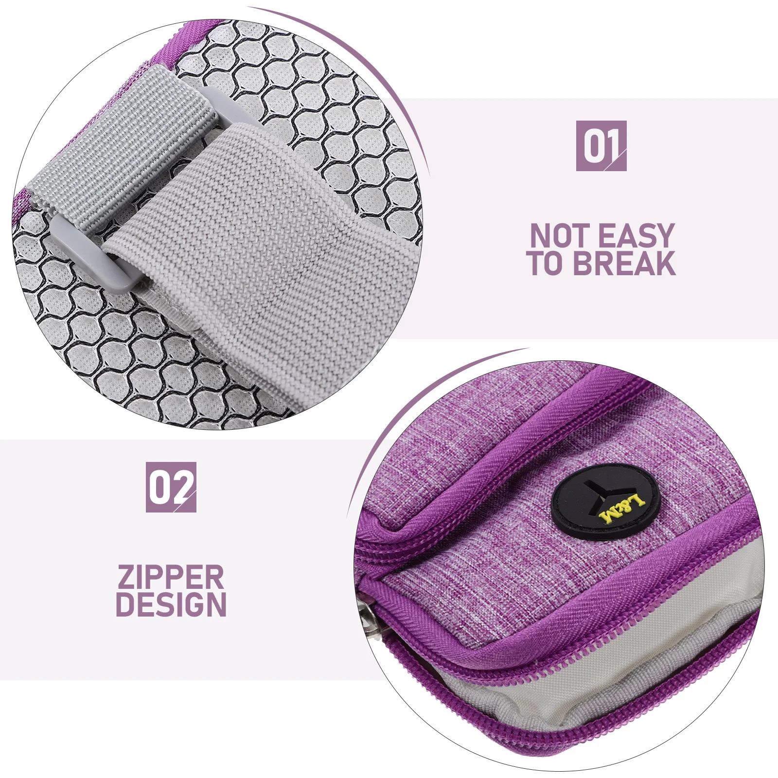 

Purple Portable Outdoor Sports Armband for Cell Phone Waterproof Running Workout Fitness Supply Adjustable Lightweight Arm