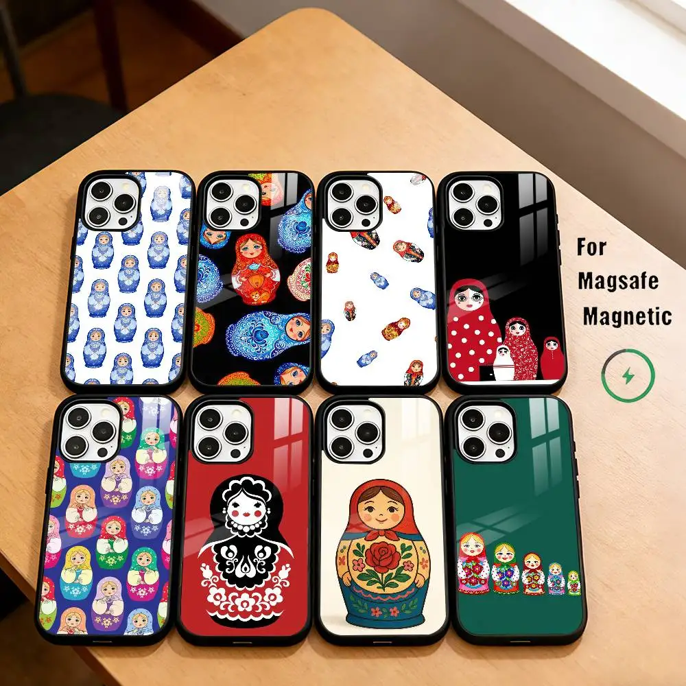 

D-Dolls Matryoshka R-Russian Phone Case For iPhone17,16,15,14,13,12,11 Plus,Pro Magnetic For Magsafe Wireless Charging