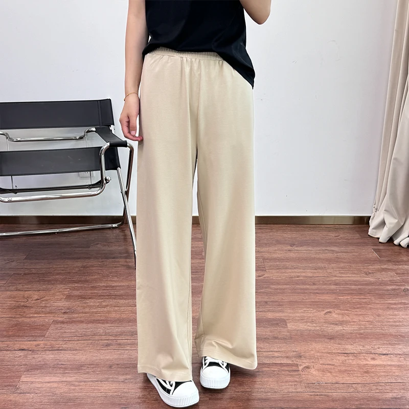 

Брюки Meecion Limited Edition: прямые, с эластичным поясом, высококачественные, от морщин, для весны и лета, женские повседневные